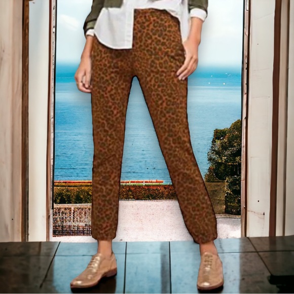 HP☮️ NWT Anthropologie Sanctuary Cheetah Animal Print Jogger Cotton Knit Pant XS - Picture 2 of 9